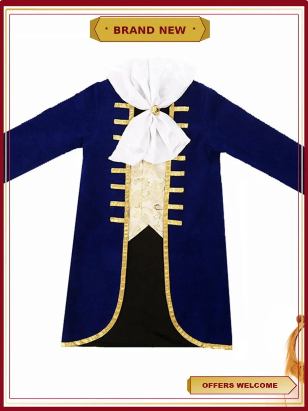 Beast Prince Costume Boys Kids Halloween Dress Up Jacket Scarf Hood